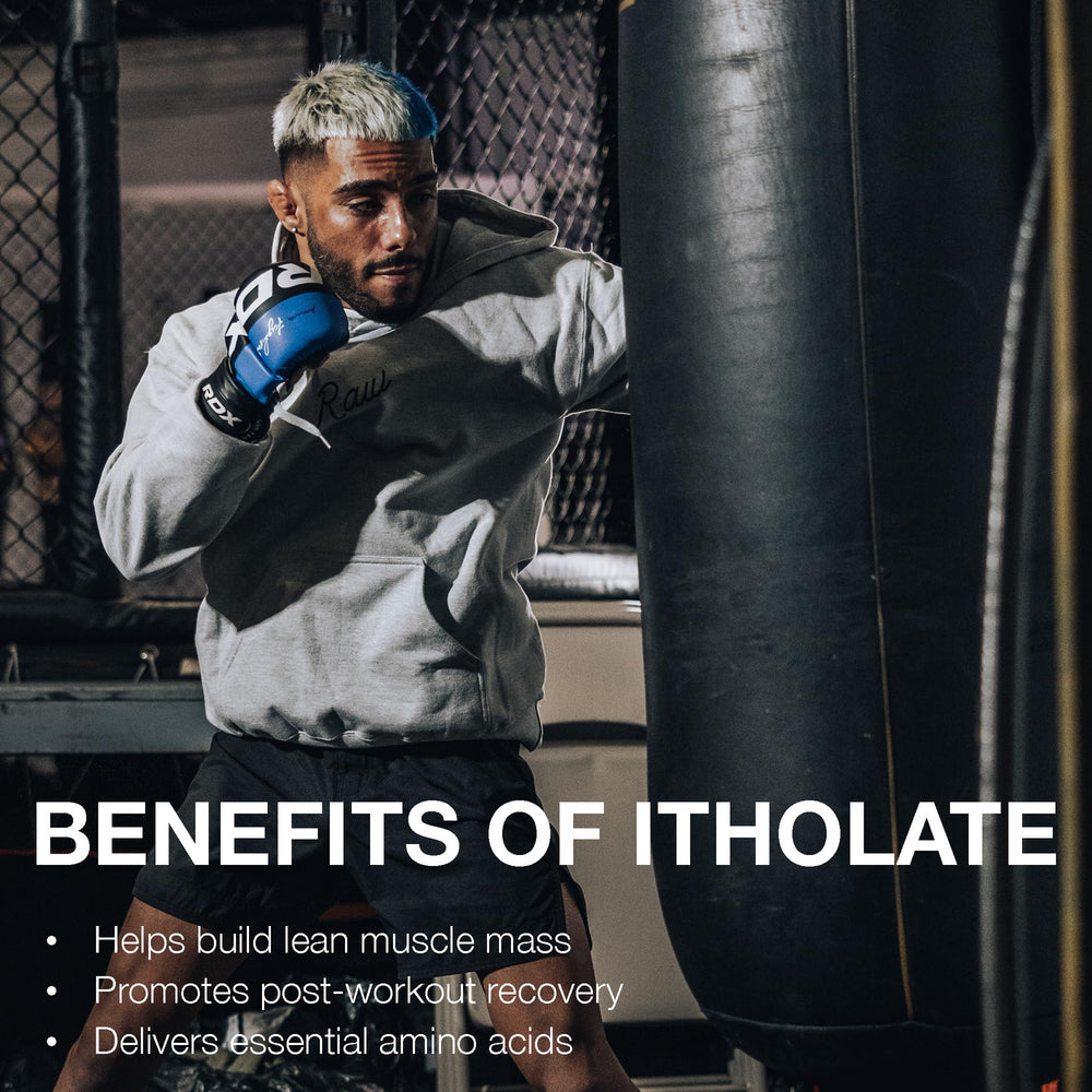 RAW Whey Isolate Birthday Cake nutrition label close-up with protein details