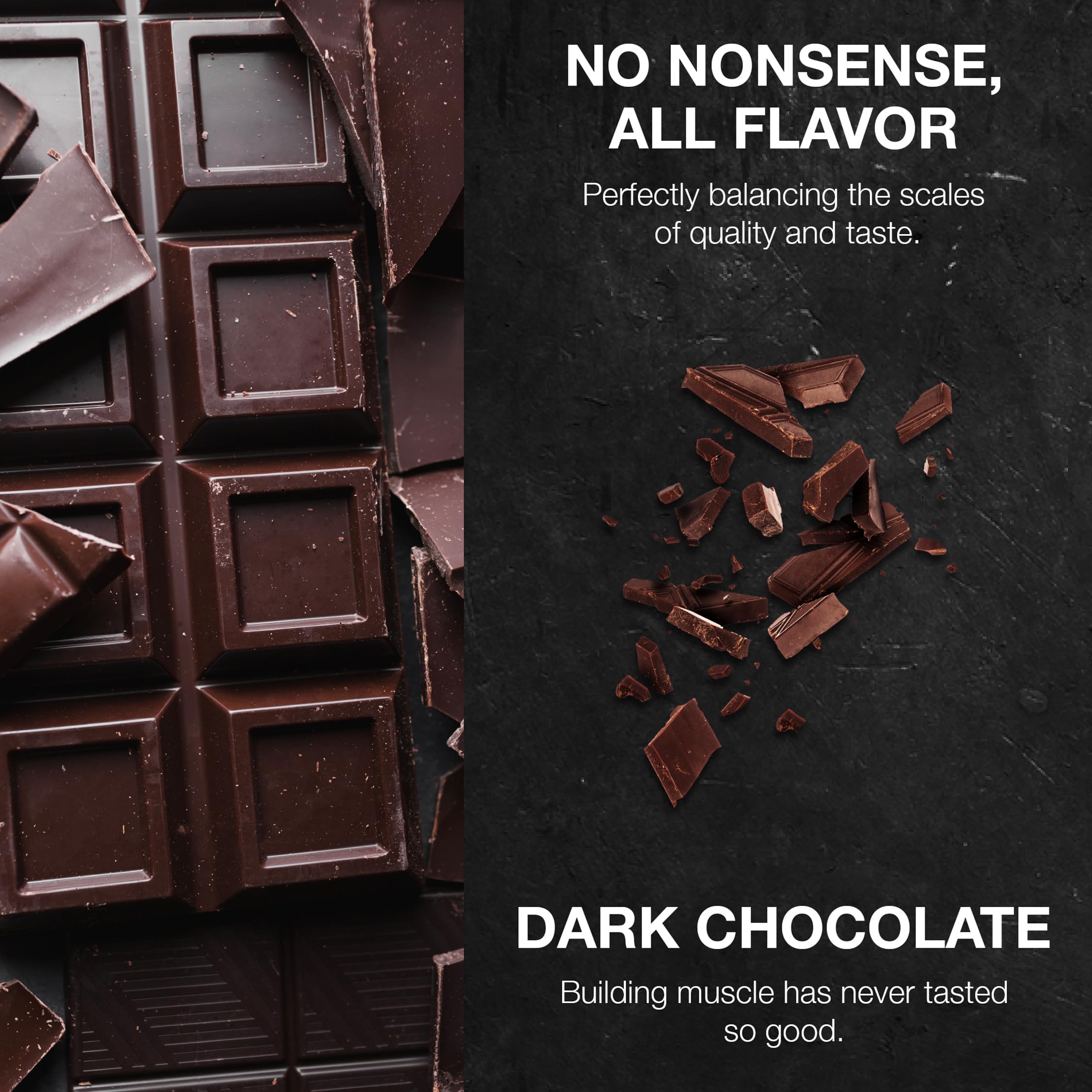 RAW Whey Isolate Dark Chocolate science image emphasizes BCAAs for recovery