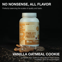 Vanilla Oatmeal Cookie flavor close-up, offering a tasty post-workout treat.