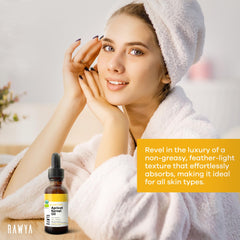 RAWYA Apricot Seed Oil on skin during application for fast-absorbing moisture