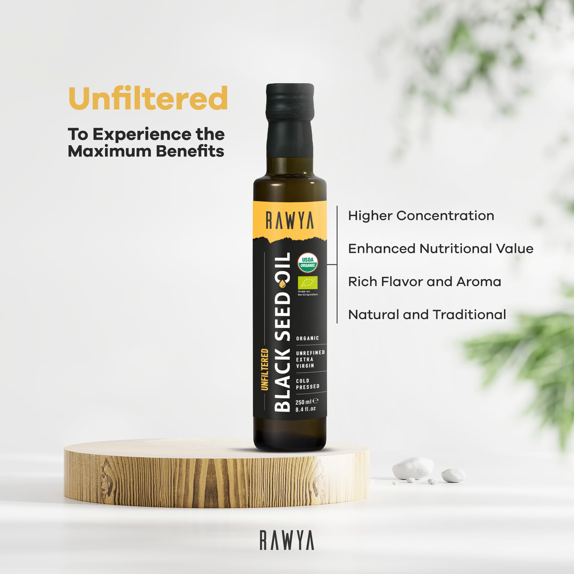 RAWYA Black Seed Oil in beauty routines for skin and hair nourishment.
