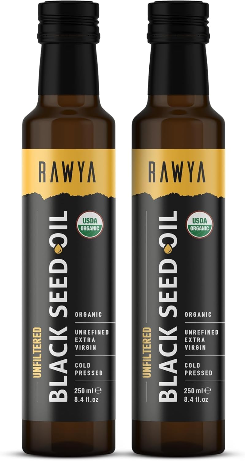 RAWYA Black Seed Oil bottle 250ml, premium oil for wellness and flavor.