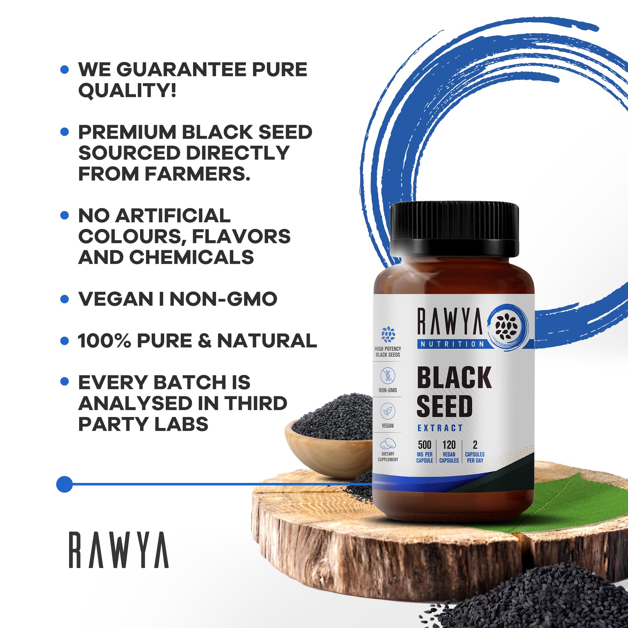 RAWYA Halal vegan label confirms clean plant-based formulation.