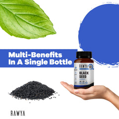 RAWYA Nigella Sativa powder, pure premium ingredient for holistic nourishment.