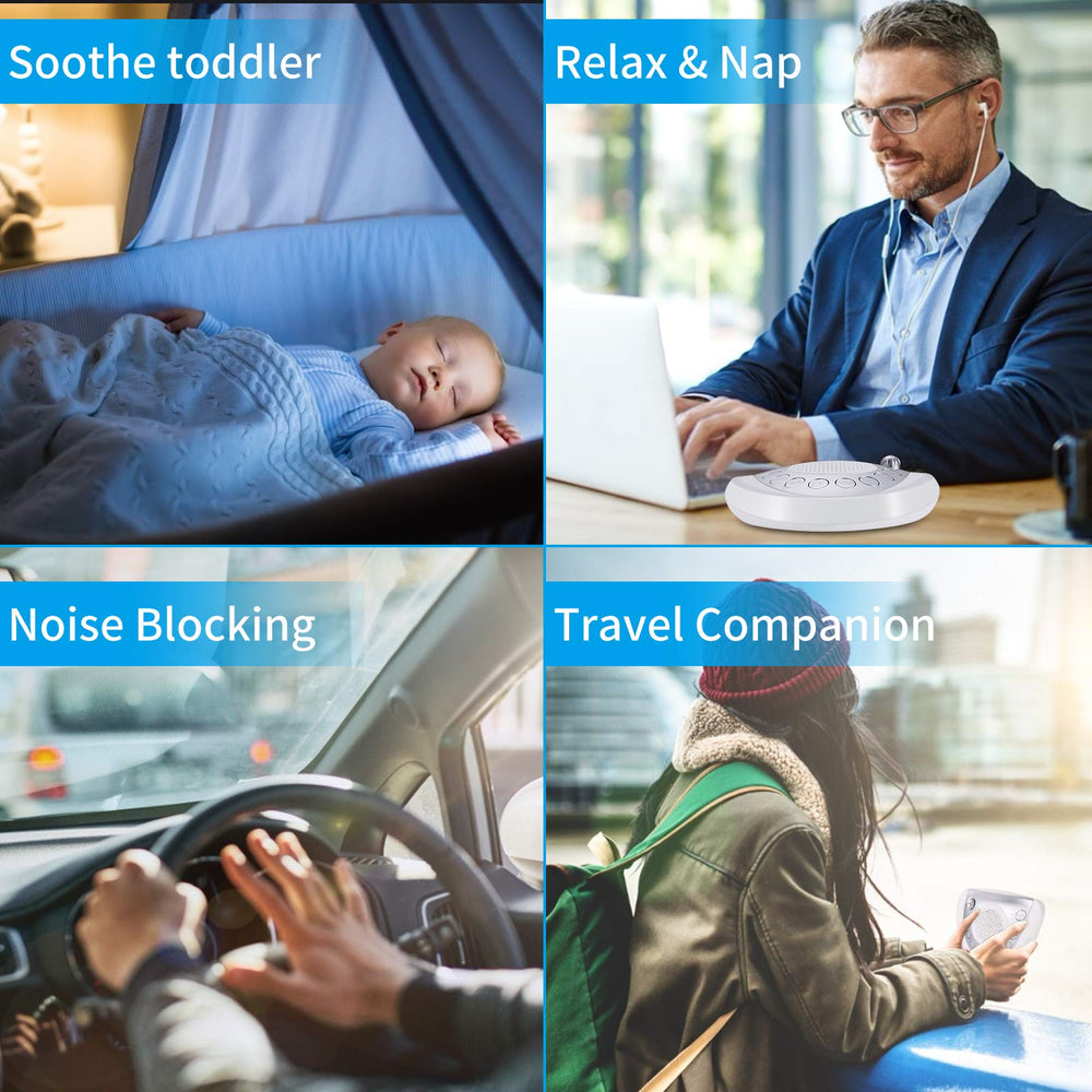 Raynic portable sleep machine powered via USB for travel use.