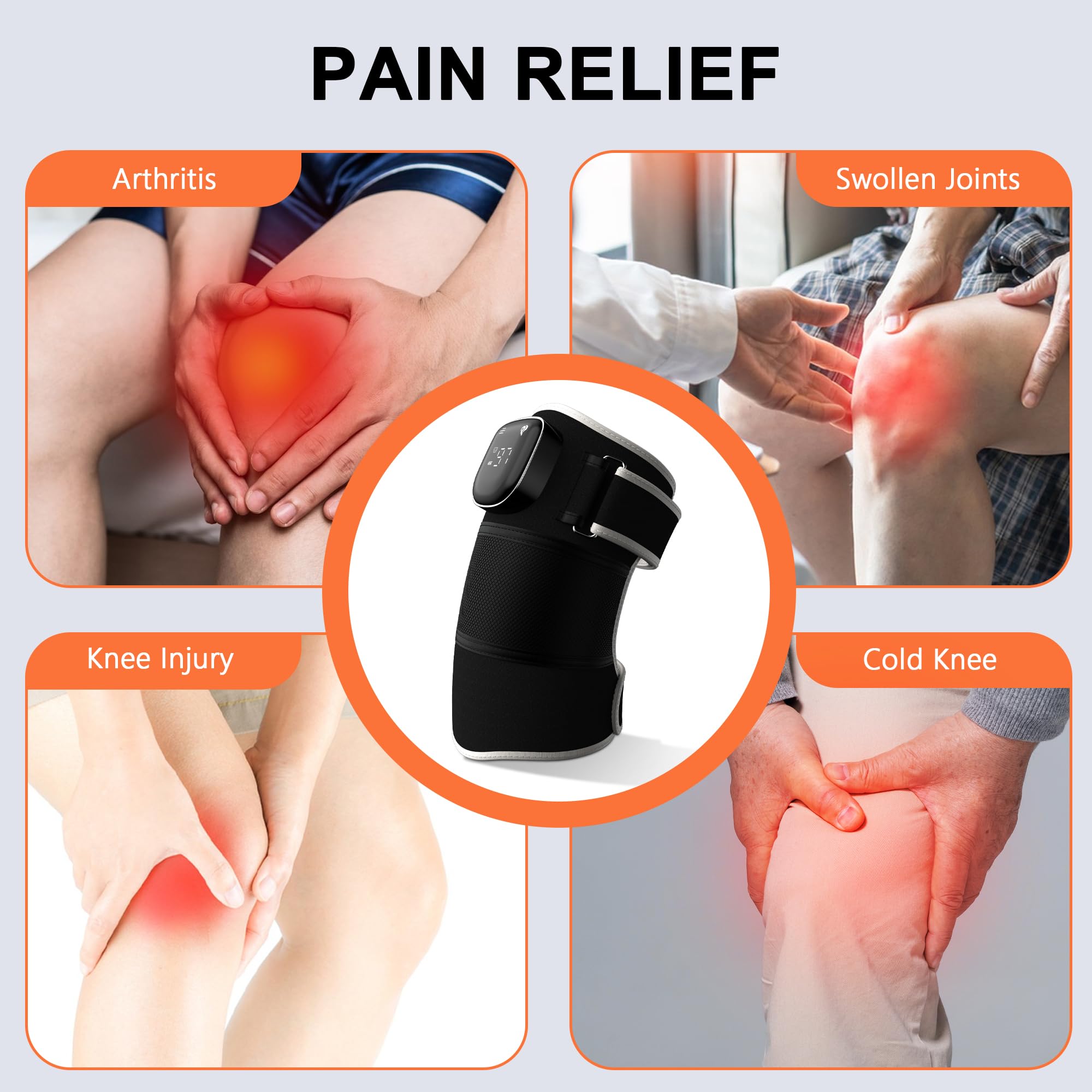 RAYOCON travel-friendly knee massager fits in a bag for travel.