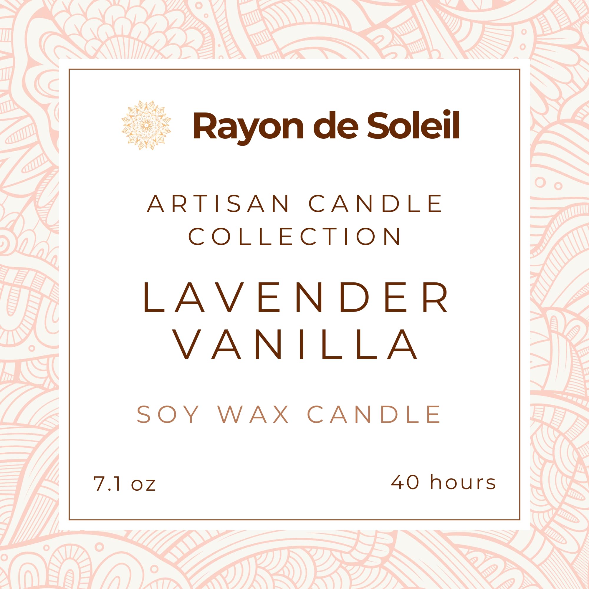Rayon De Soleil lavender vanilla scent fills a room with calming fragrance.