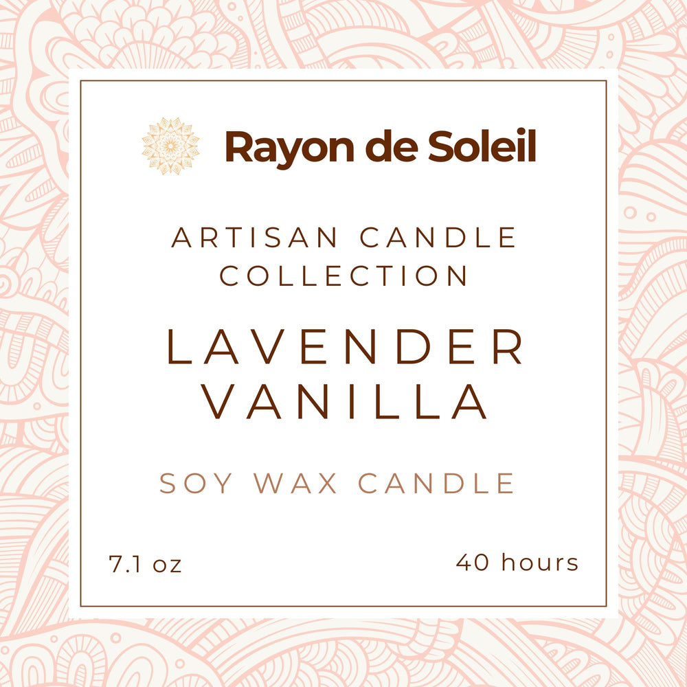 Rayon De Soleil lavender vanilla scent fills a room with calming fragrance.