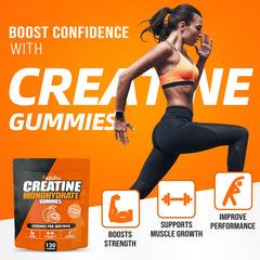 Razuhu Creatine Monohydrate Gummies on-the-go for daily energy and endurance between sets