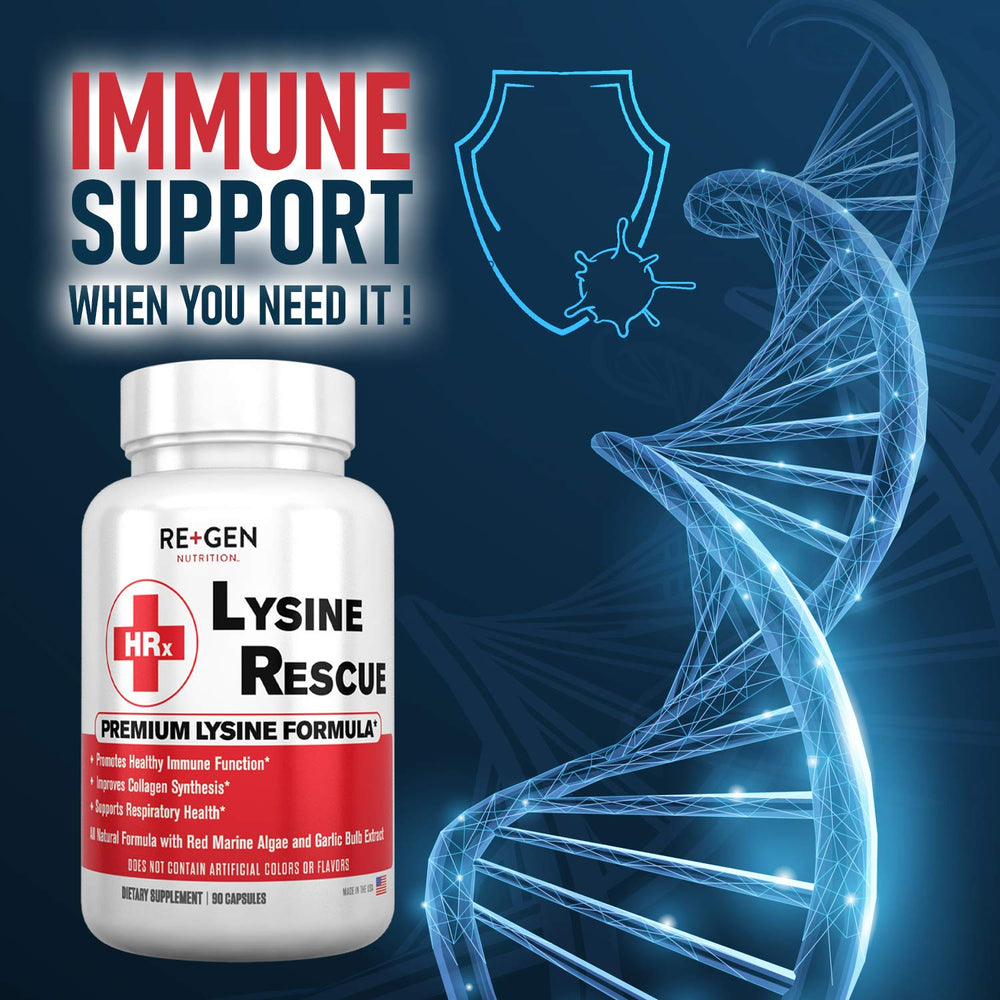 Lysine Rescue capsules ready to take for convenient daily supplementation