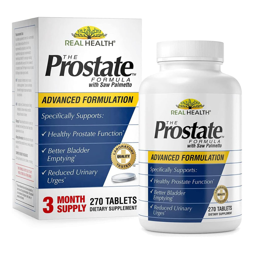 Real Health Prostate Formula bottle front for everyday prostate support.