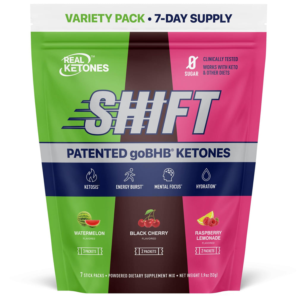 Real Ketones BHB drink mix packets bottle pour for on-the-go ketosis support