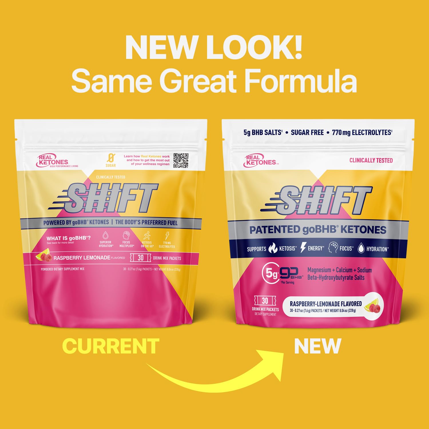 Real Ketones drink mix packets label closeup emphasizing keto friendly, sugar-free format