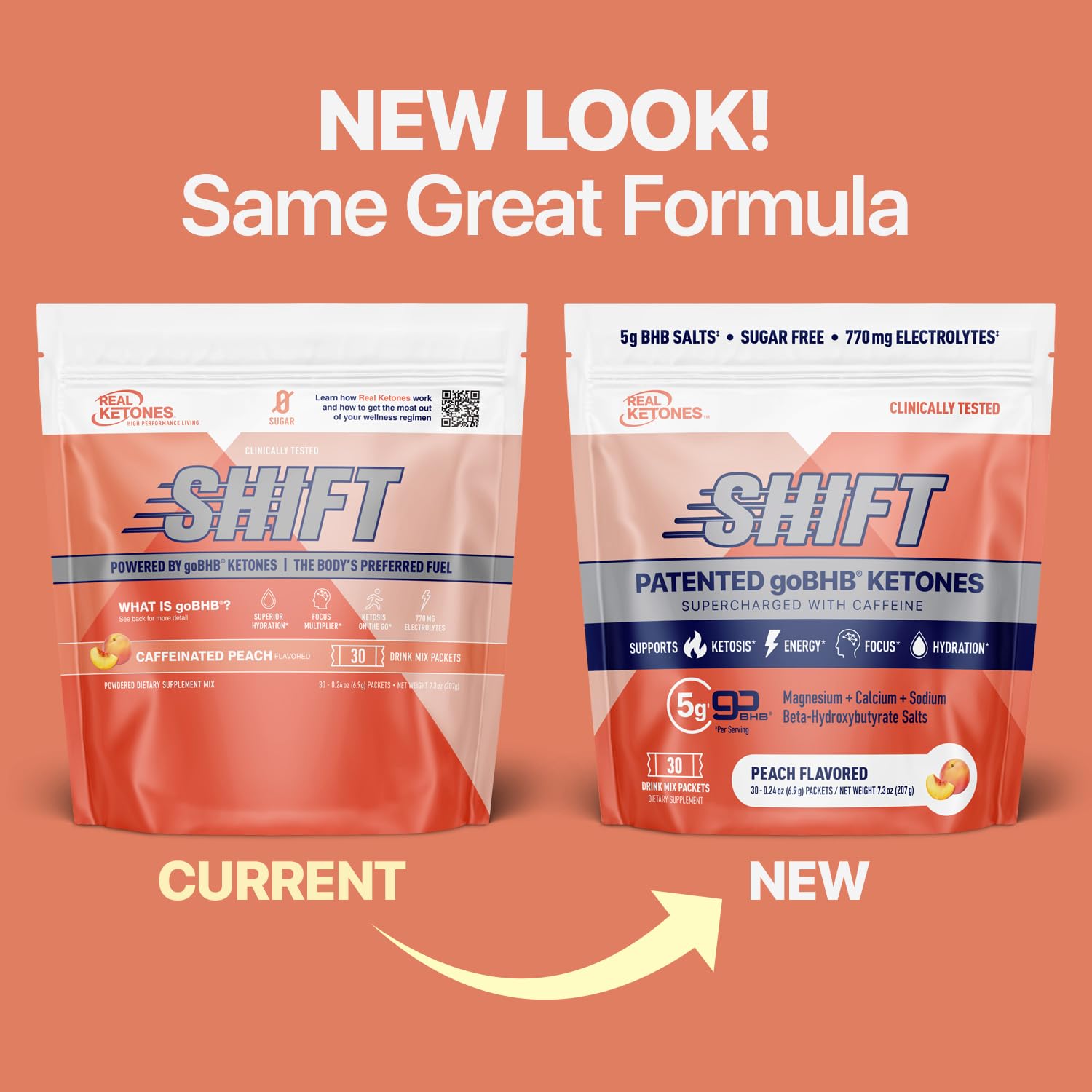 Real Ketones BHB exogenous ketones powder jar shown for clean energy.