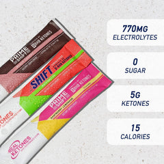 Close-up of Real Ketones BHB powder scoop measuring a 5g serving.