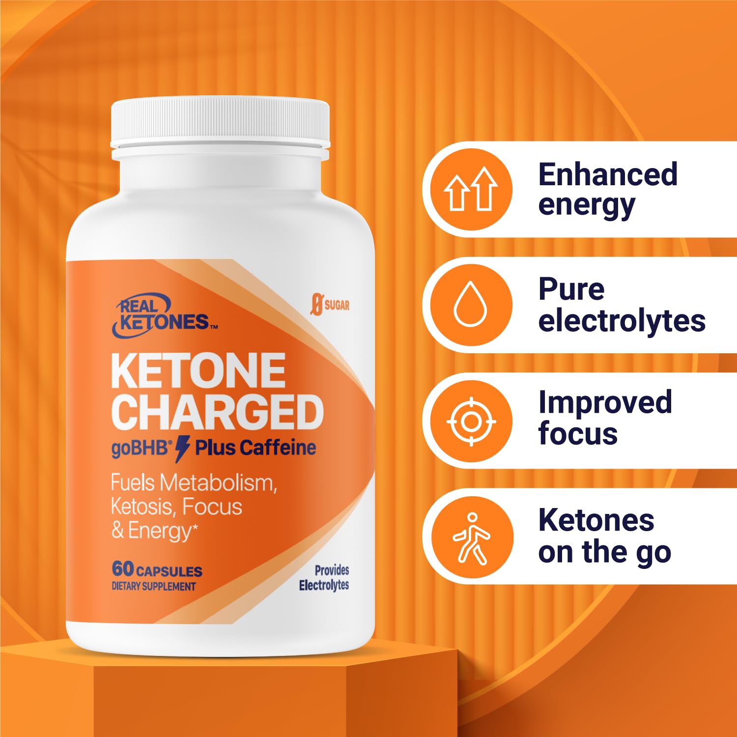 Real Ketones caffeine boost capsule ready to enhance alertness