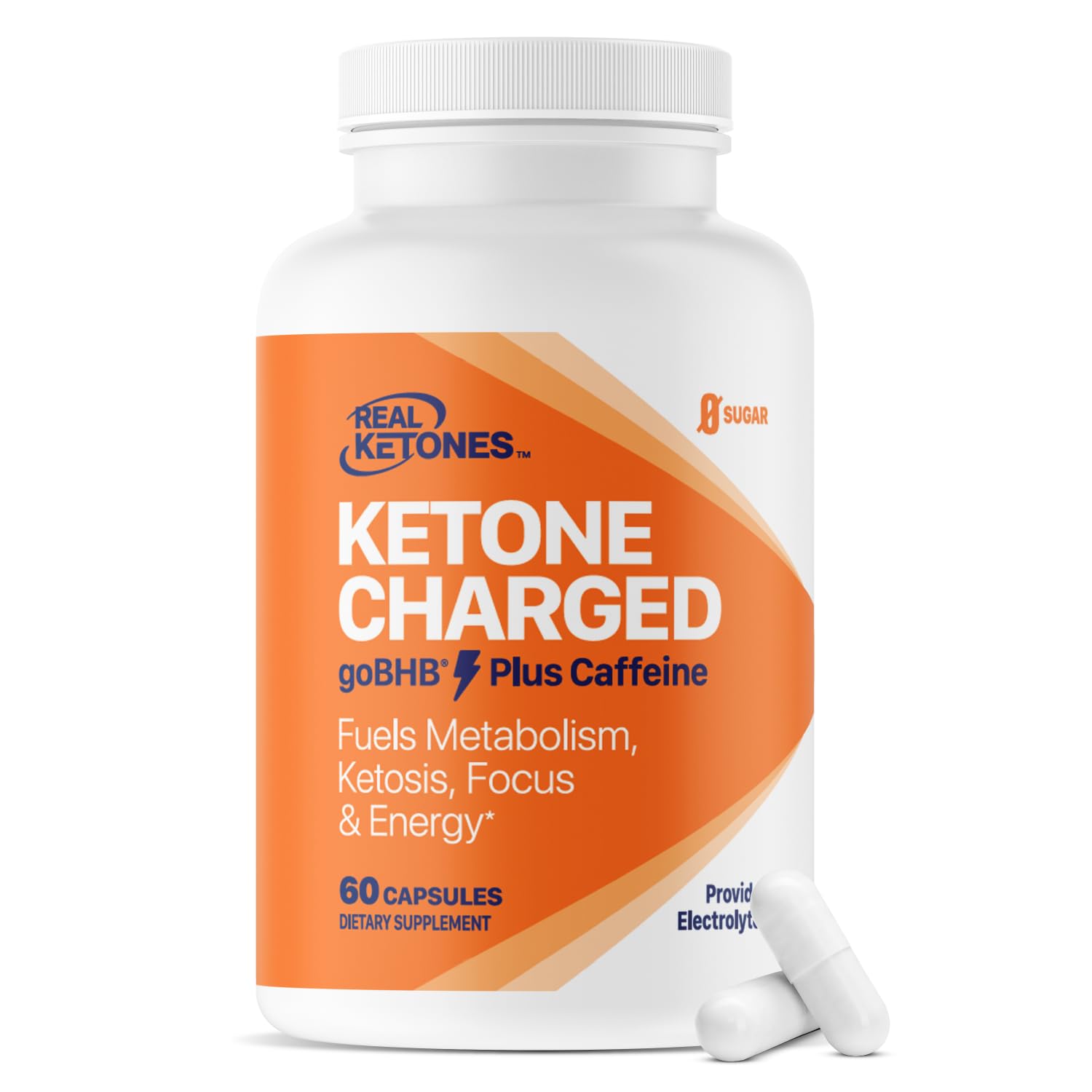 Real Ketones Keto BHB salts capsules bottle for easy energy support