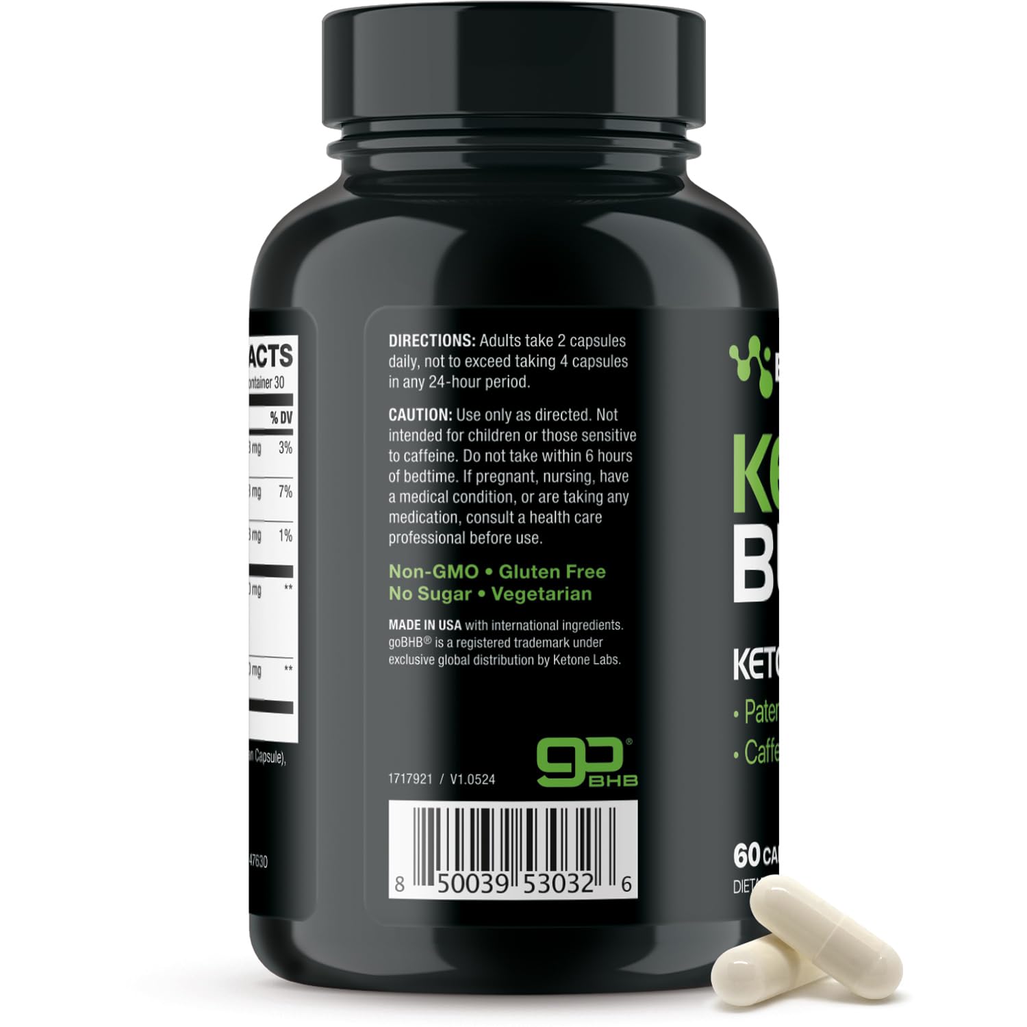 Real Ketones vegetarian non-GMO icon, dietary-friendly formulation.