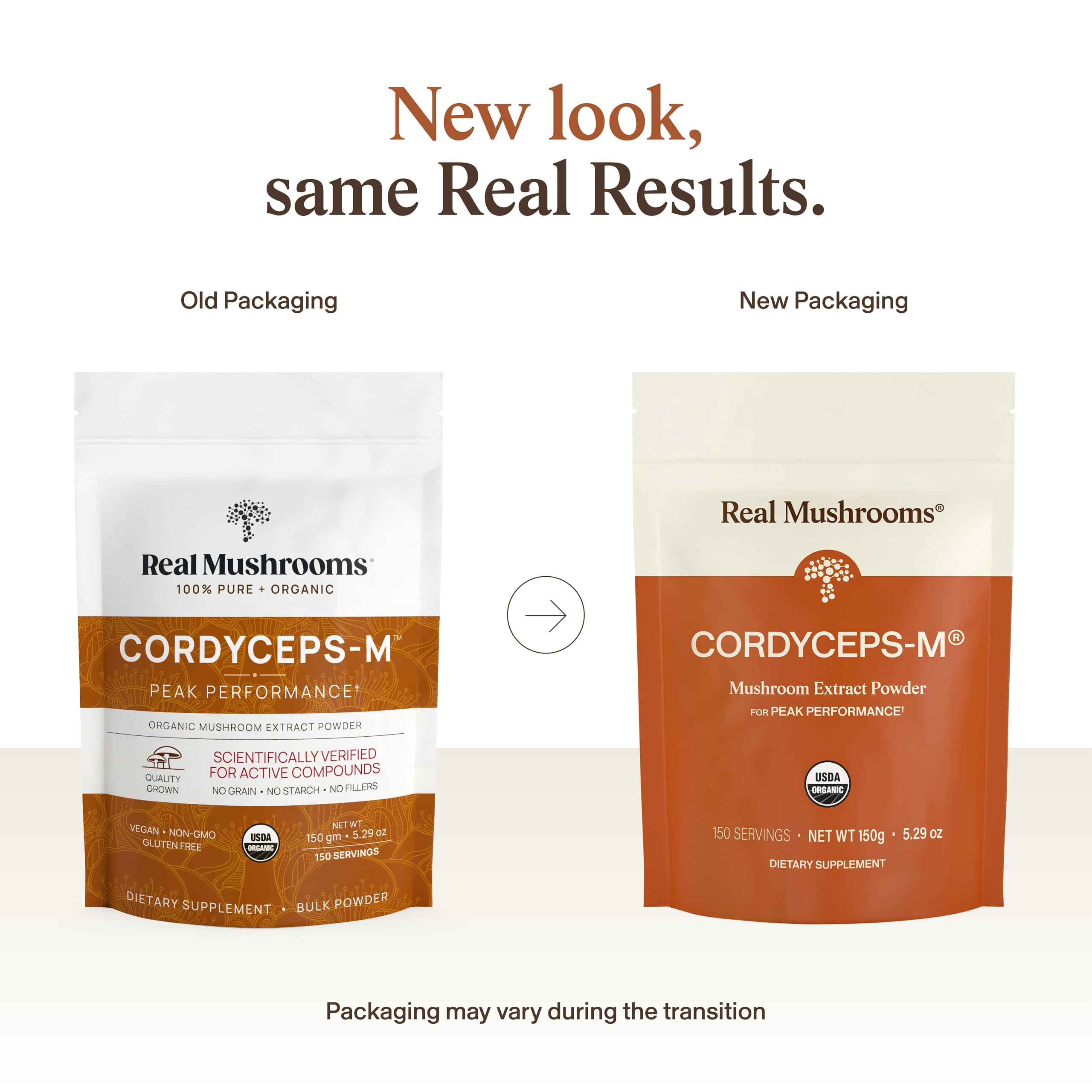 Real Mushrooms Cordyceps powder close-up reveals fine, clean texture for mixing