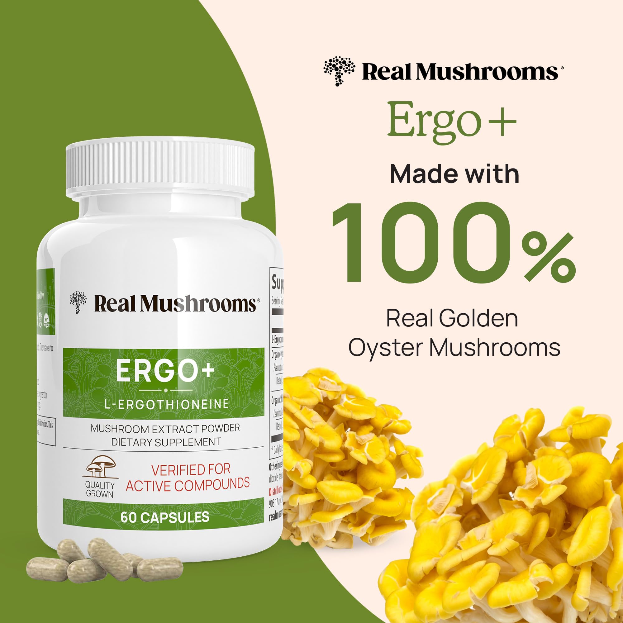 Real Mushrooms Golden Oyster mushroom visual highlight for ergothioneine source