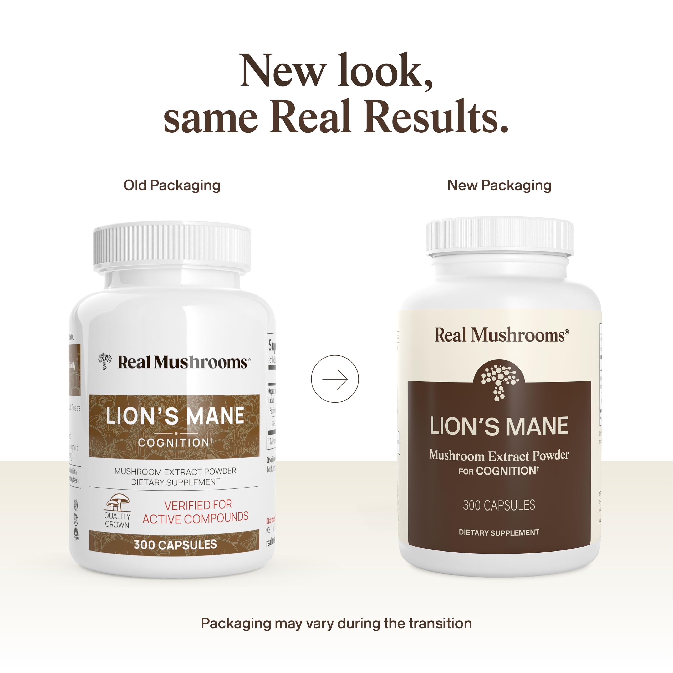 Closeup of Real Mushrooms Lion's Mane bottle with organic label