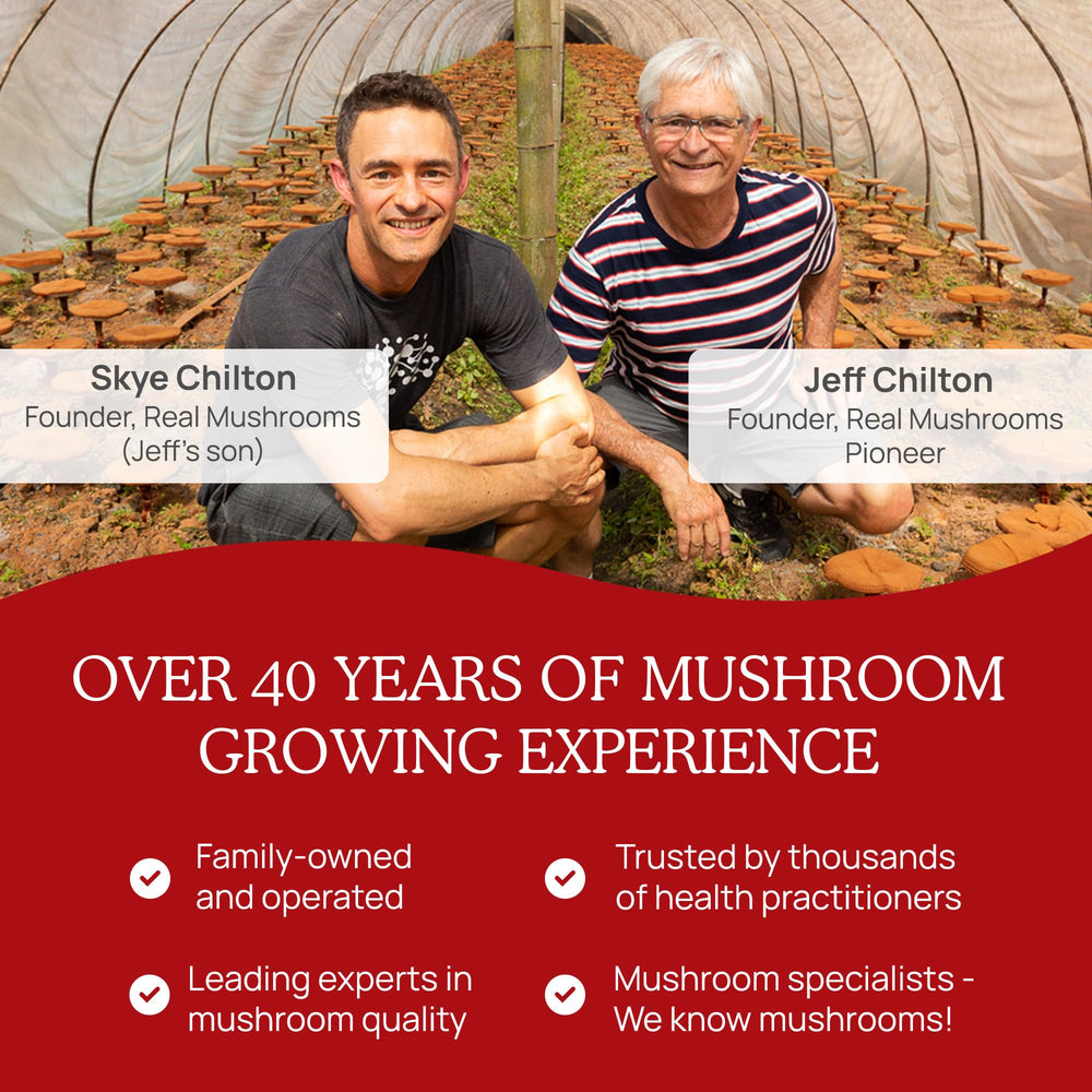 Real Mushrooms RealClarity USA-made packaging signals quality and purity.