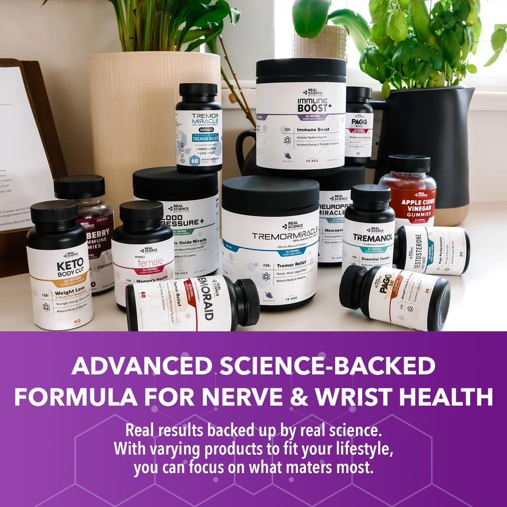 Real Science Nutrition Carpal Miracle capsule close-up highlights natural formula.