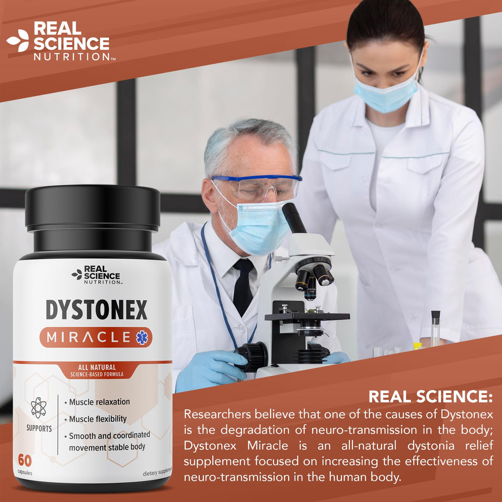 Real Science Nutrition Dystonia Miracle pill closeup for daily use