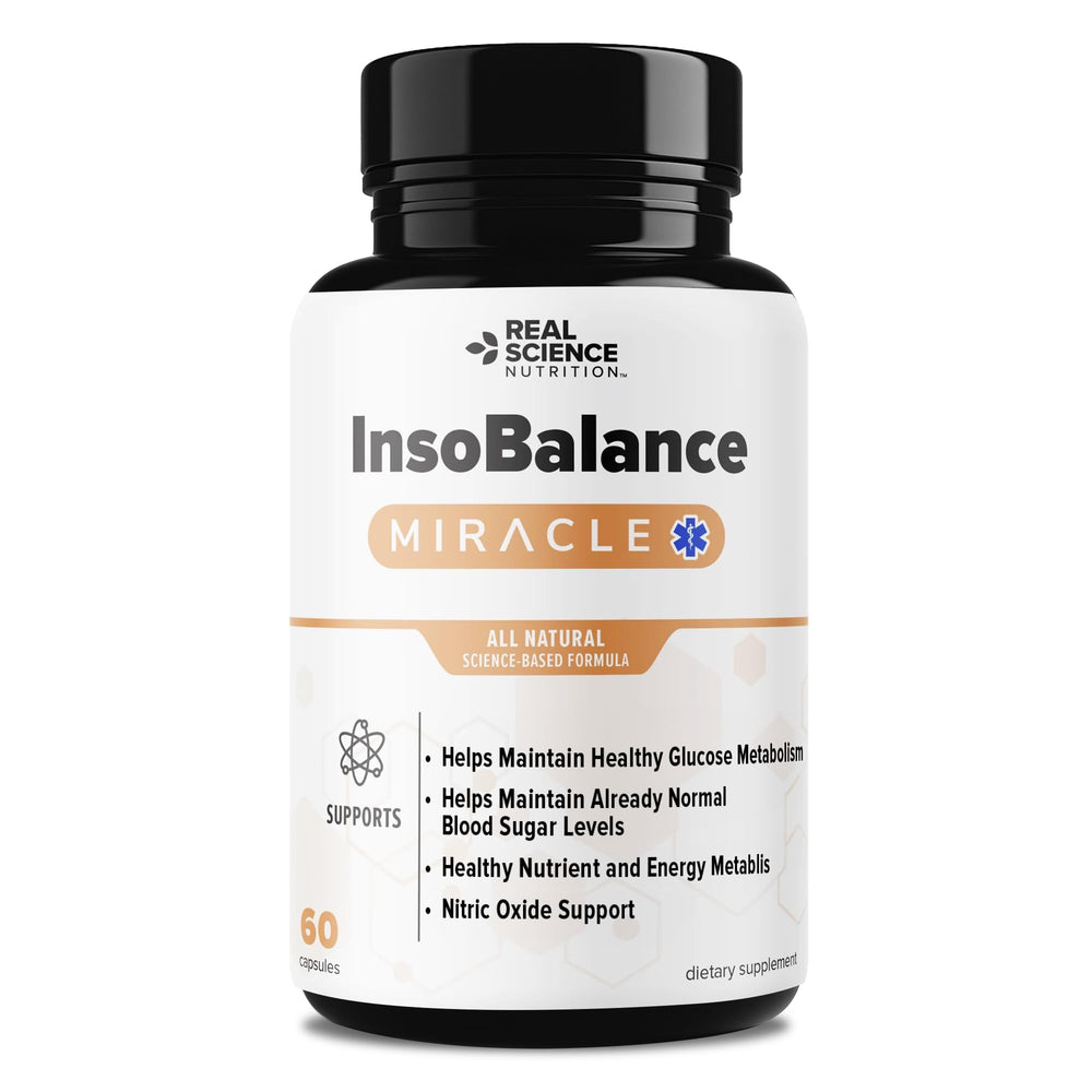Real Science Nutrition InsoBalance Miracle bottle pour showing convenient daily use.