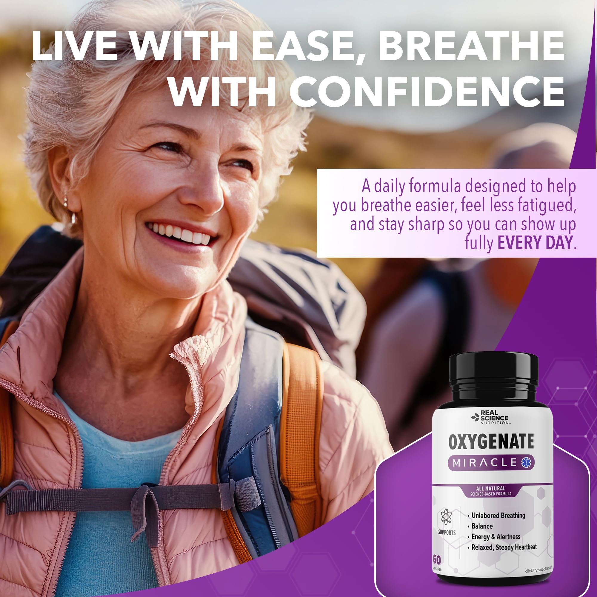 Real Science Oxygenate Miracle two capsules daily dose for effortless routine