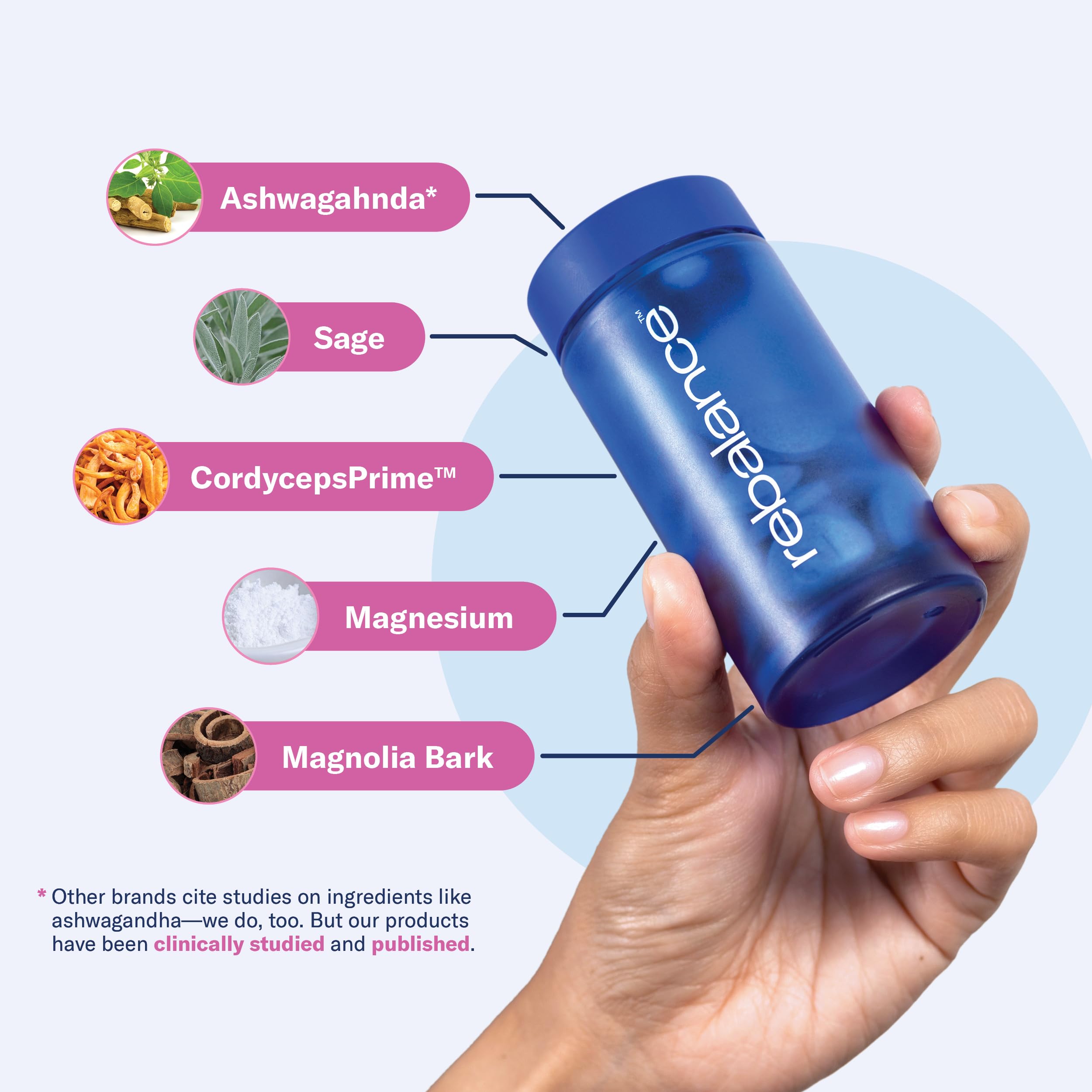 Daily routine shot with Rebalance system integrated into morning wellness