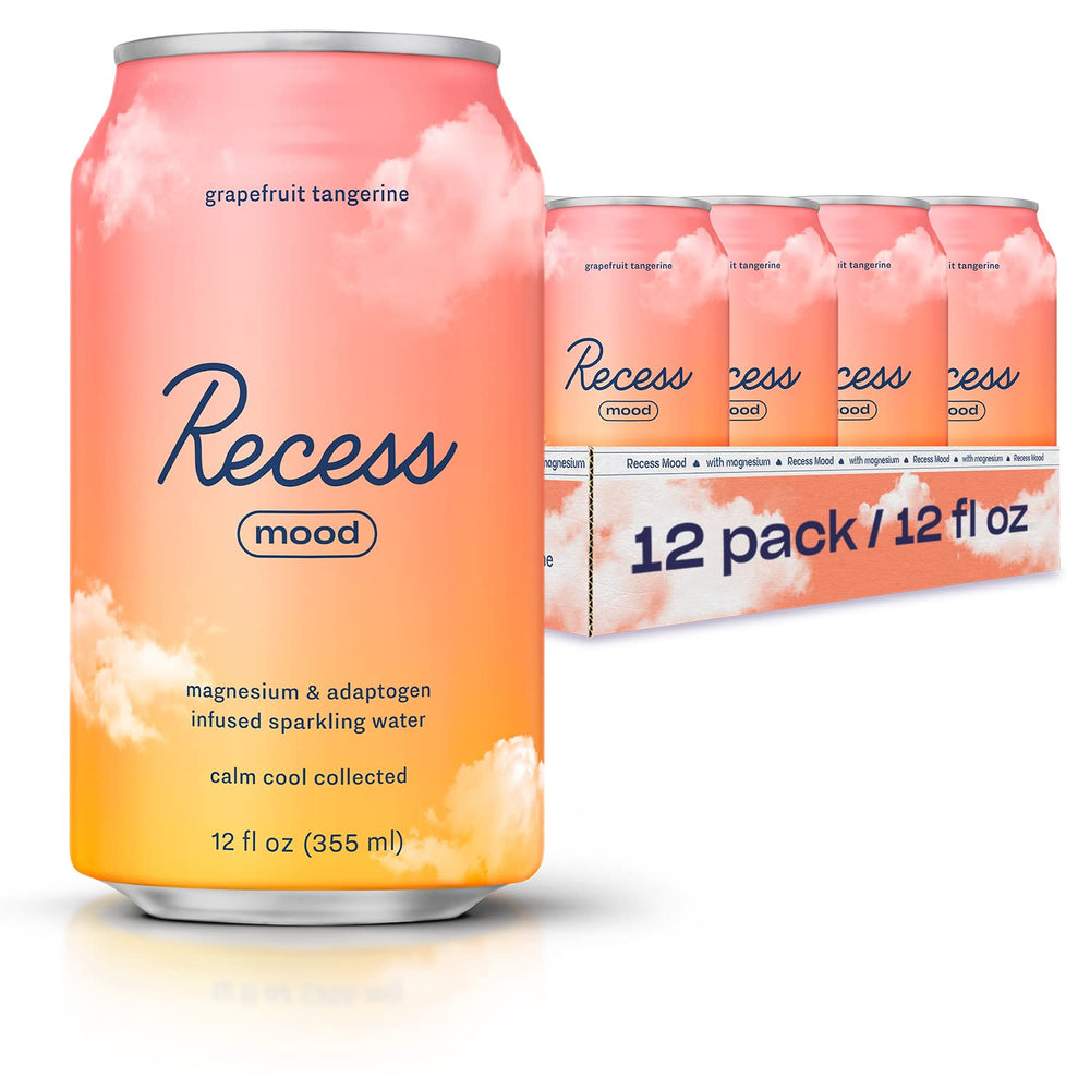 Recess Mood grapefruit-tangerine can shown with bright, refreshing fizz for calm moments
