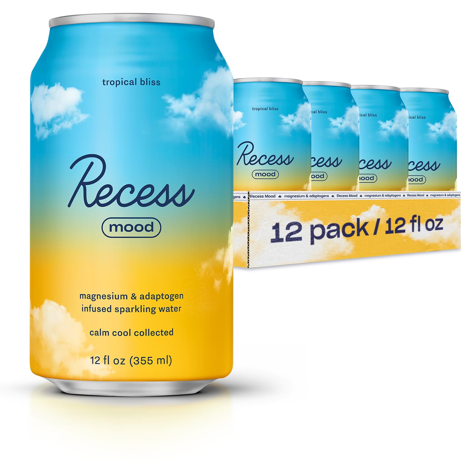 Recess Mood Tropical Bliss can with tropical flavor for unwinding