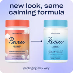 Pouring Recess Mood Powder into a glass for a soothing drink.