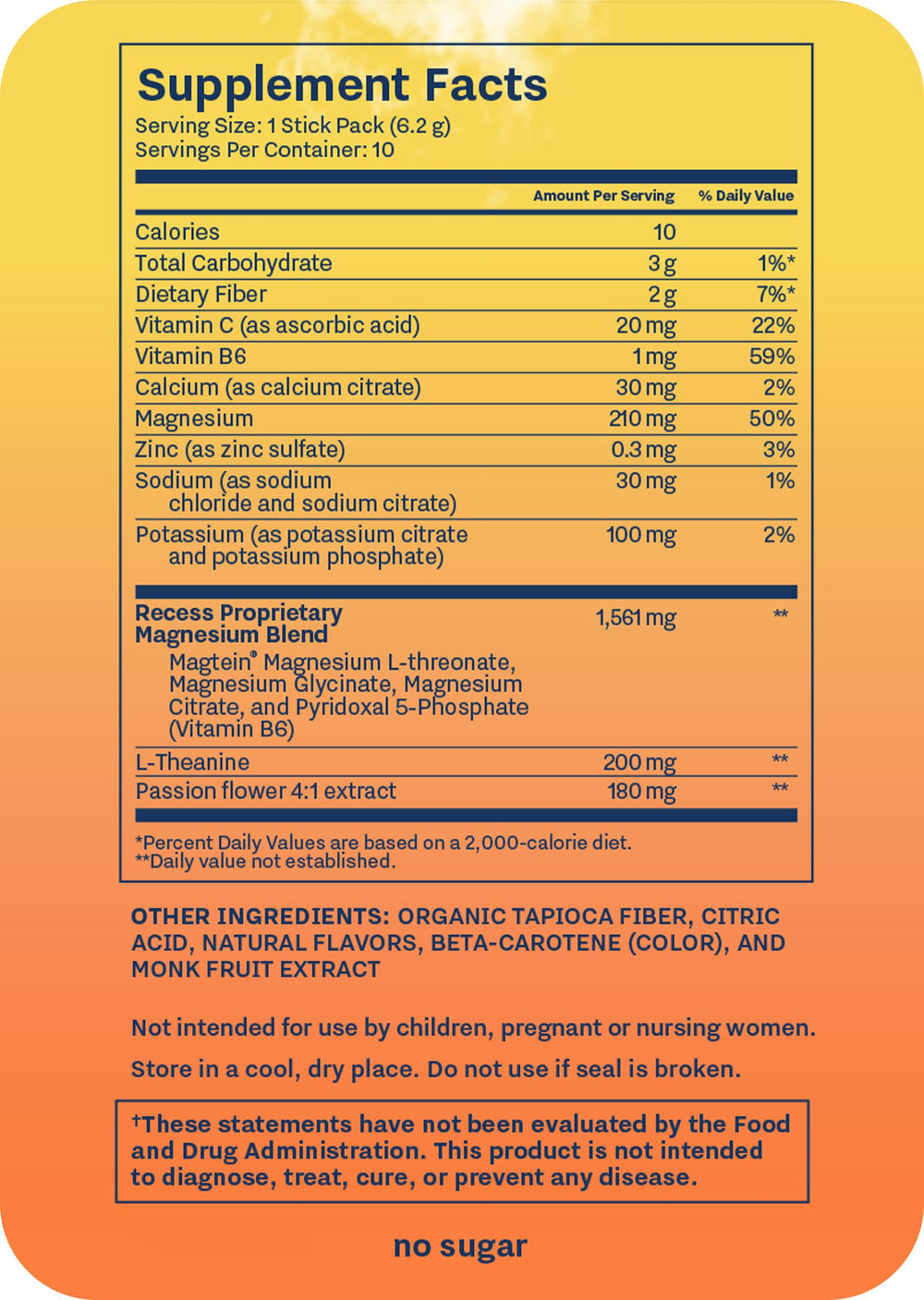 Recess Mood Powder ingredients label close-up for transparency