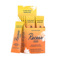 Recess Mood Powder lemon citrus tub with scoop promotes calm moments