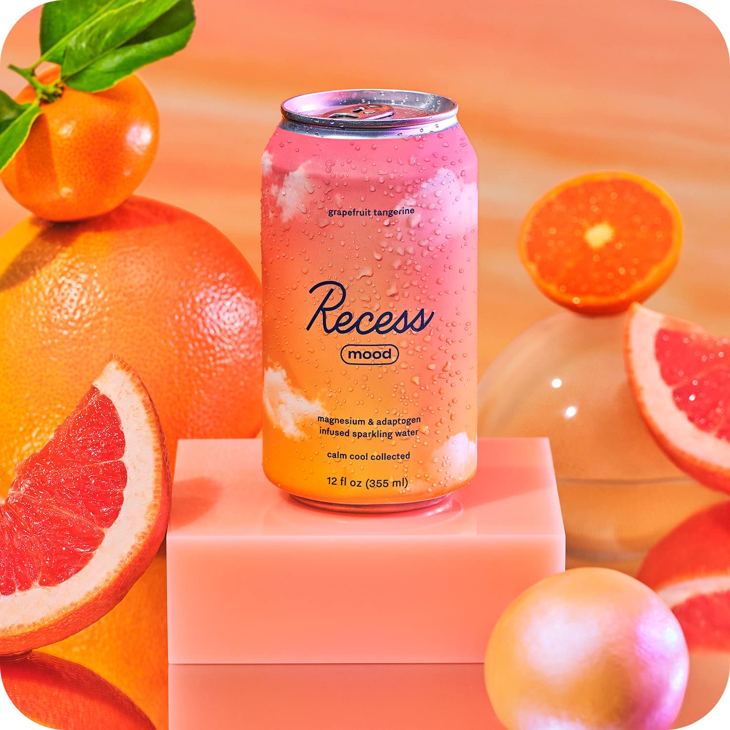 Recess Mood real-juice splash celebrates natural grapefruit and tangerine flavors