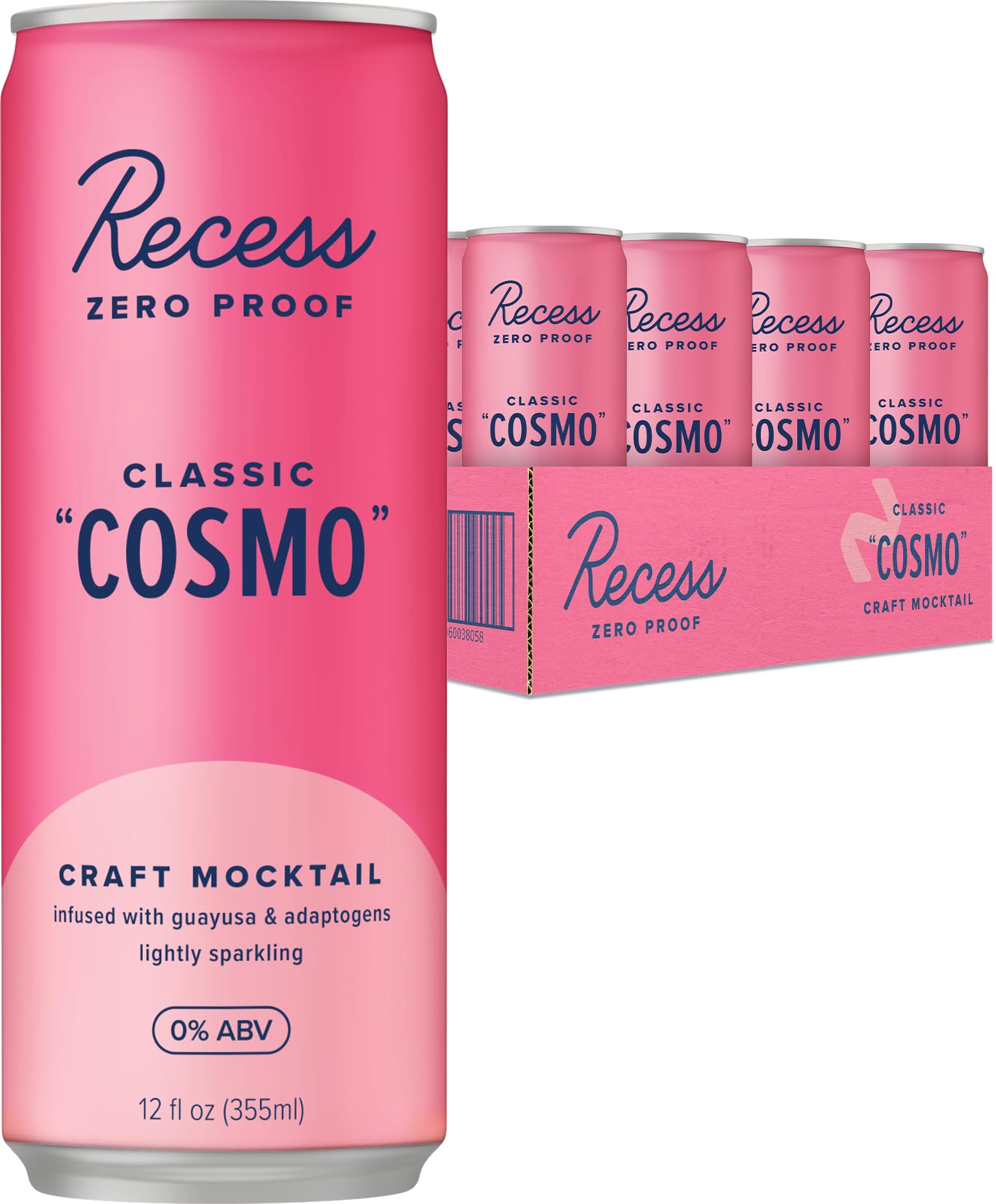 Recess Zero Proof Cosmo bottle on table for a social celebration