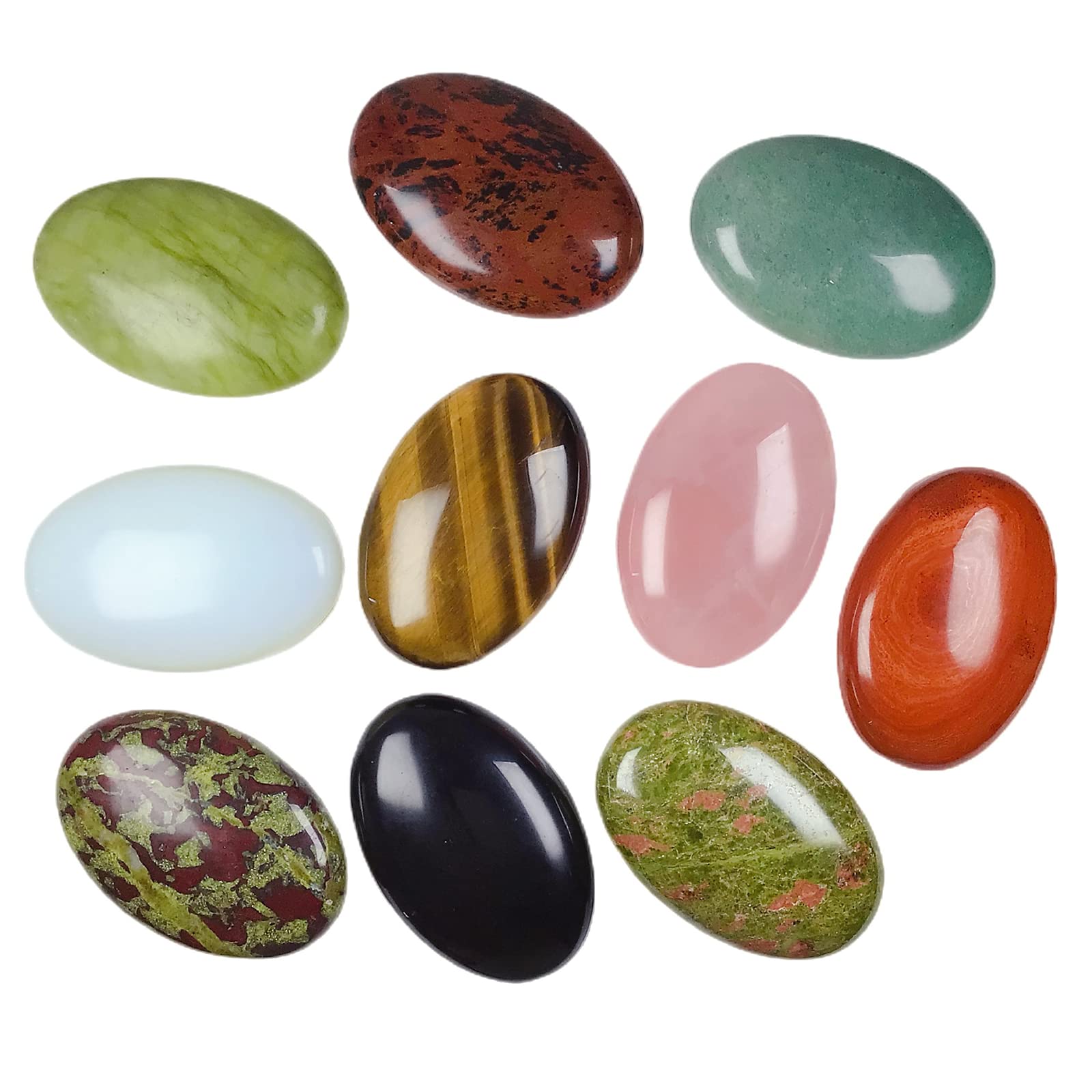 RECKSI hand-held crystal palm stone with smooth cool touch for relaxation.