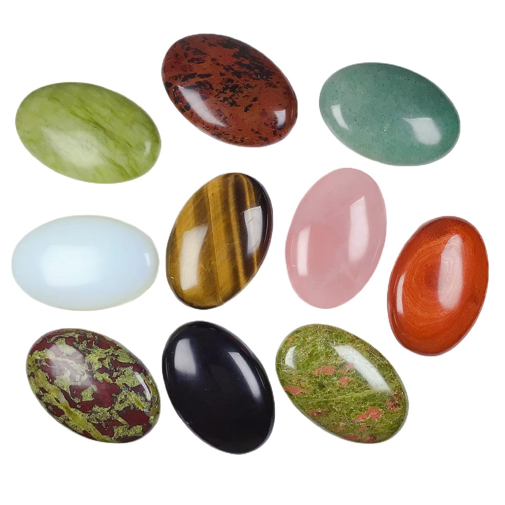 RECKSI hand-held crystal palm stone with smooth cool touch for relaxation.