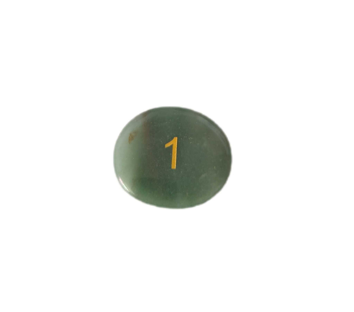 Recovery Milestone Gemstone oval 1 in Green Aventurine with engraved 1, a tactile reminder of progress