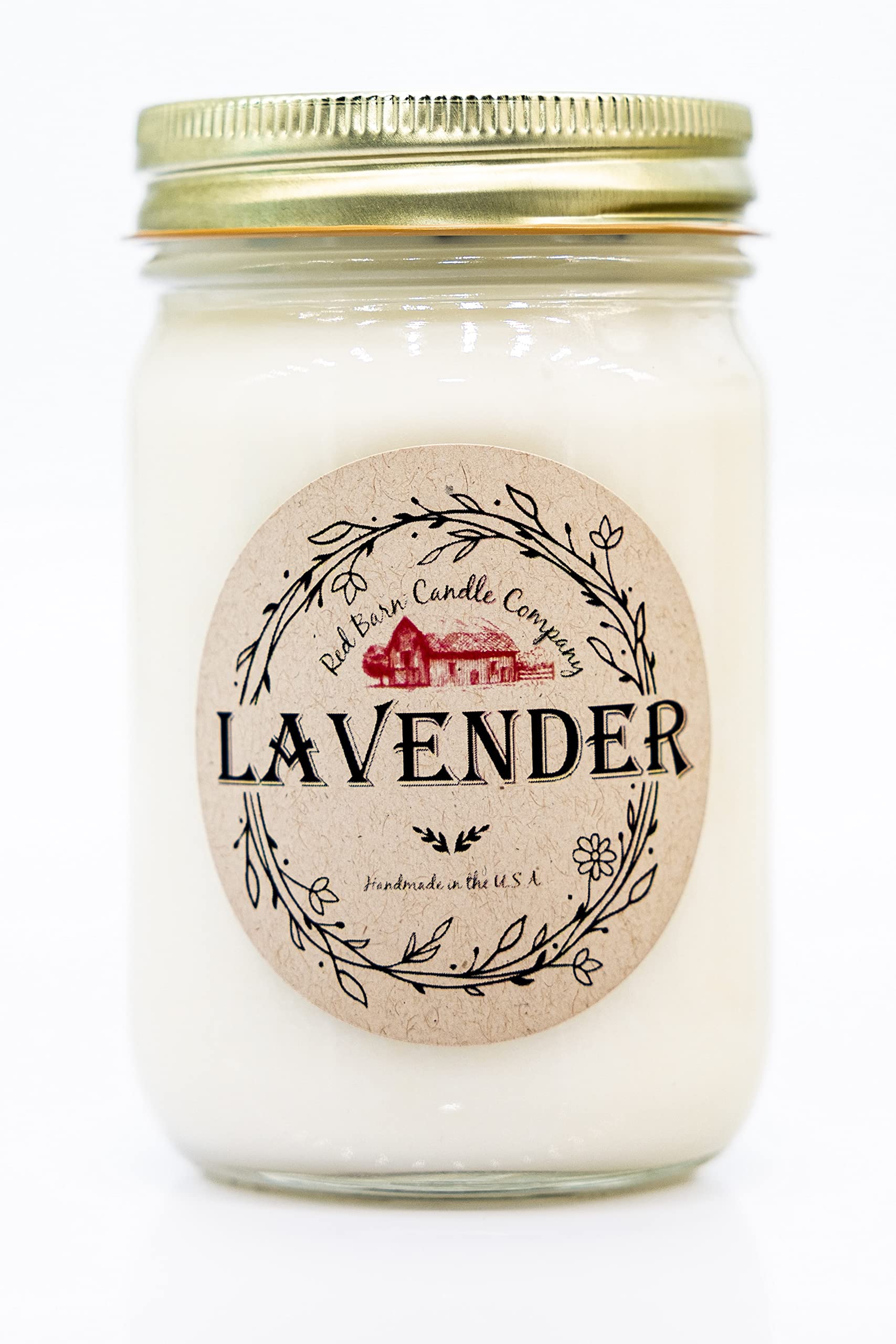 Red Barn Lavender Aromatherapy Candle 12oz jar for calming room fragrance