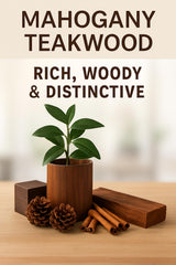 Red Barn Teakwood Aromatherapy Candle label close-up showcases premium packaging design.