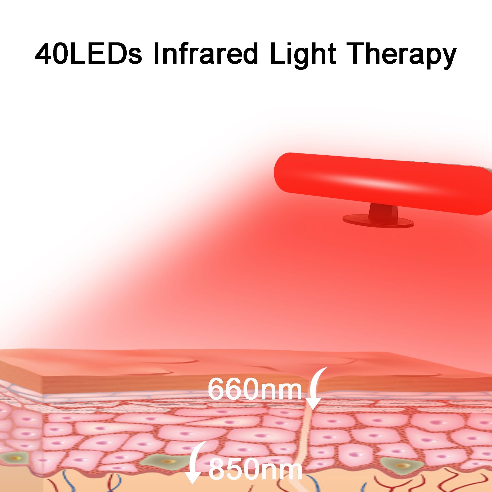 Red Light Bar side view highlighting USB-powered setup for desk or bed