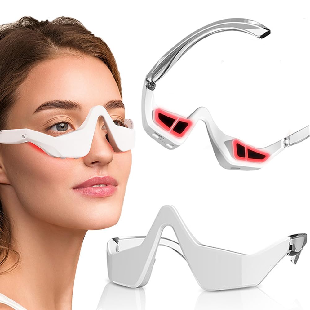 Red Light Eyes Mask worn during an at-home rejuvenation session.