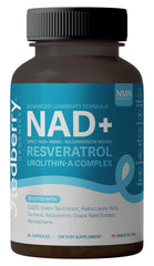 Redberry NAD+ bottle showcases sleek packaging for daily energy support.