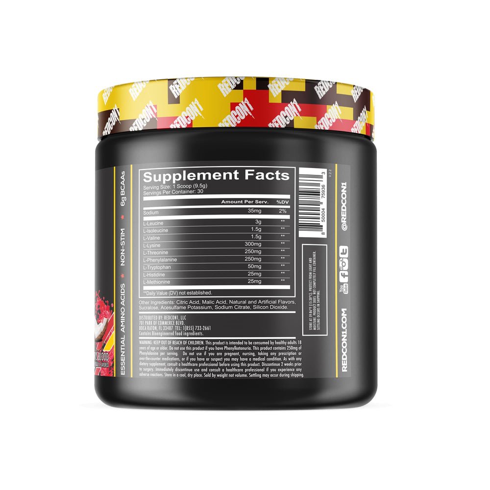Redcon1 Grunt EAAs Tiger's Blood scoop enables quick muscle repair.