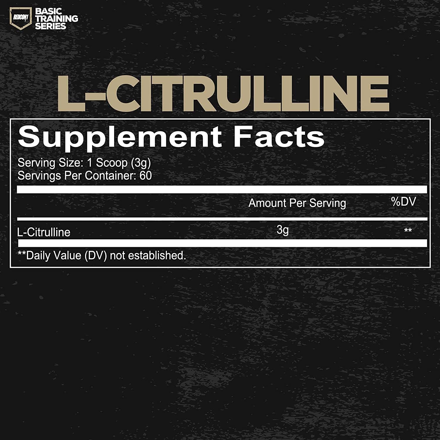 REDCON1 L-Citrulline Pump Formula label notes nitric oxide support.