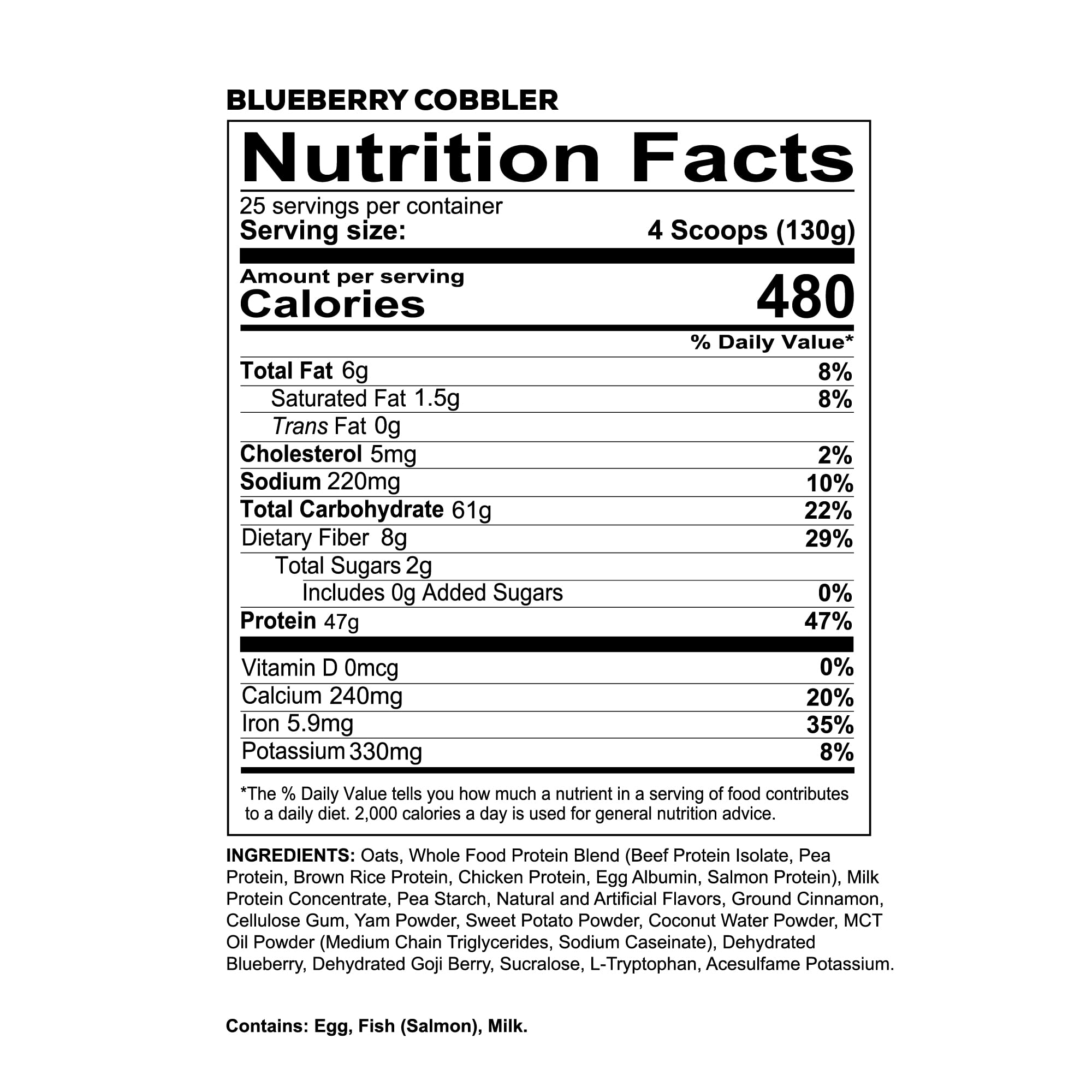 Nutrition-focused shot showing calories and sugar per serving.