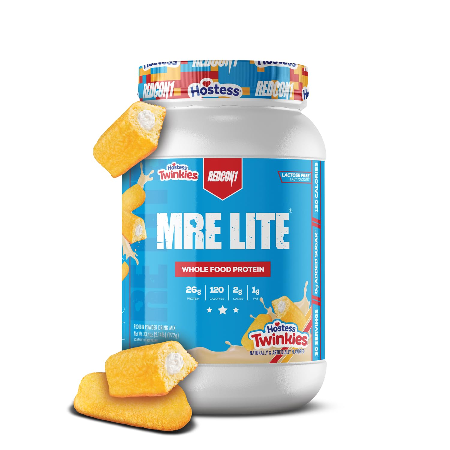 REDCON1 MRE Lite Hostess Twinkies bottle ready for on-the-go protein and sustained energy.